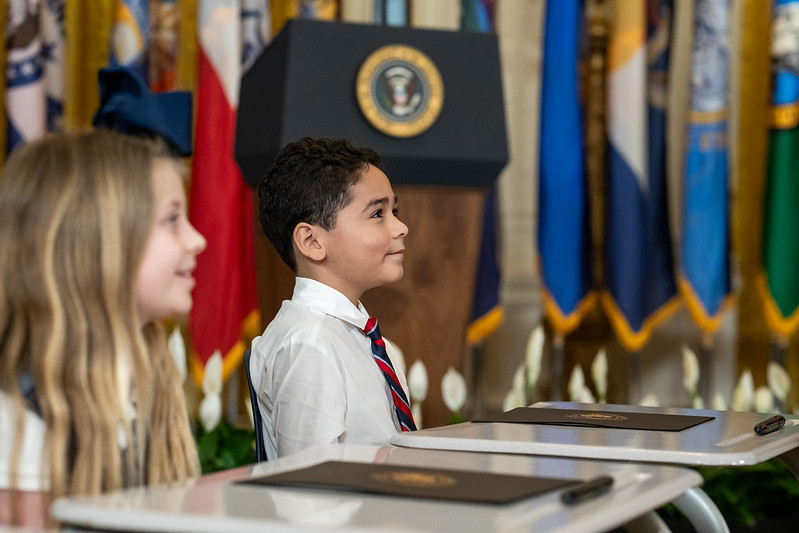 Students participating in Education Executive Order signing
