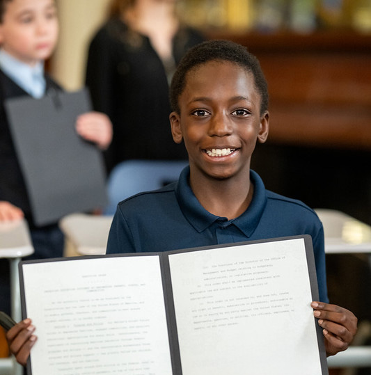 Student participates in Education Executive Order signing