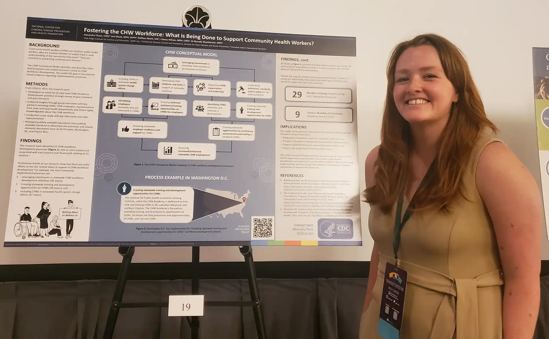 Pictured: Chase presenting her poster at National Network for Public Health Institute’s 2023 annual conference. (Photo Credit: Ally Chase)
