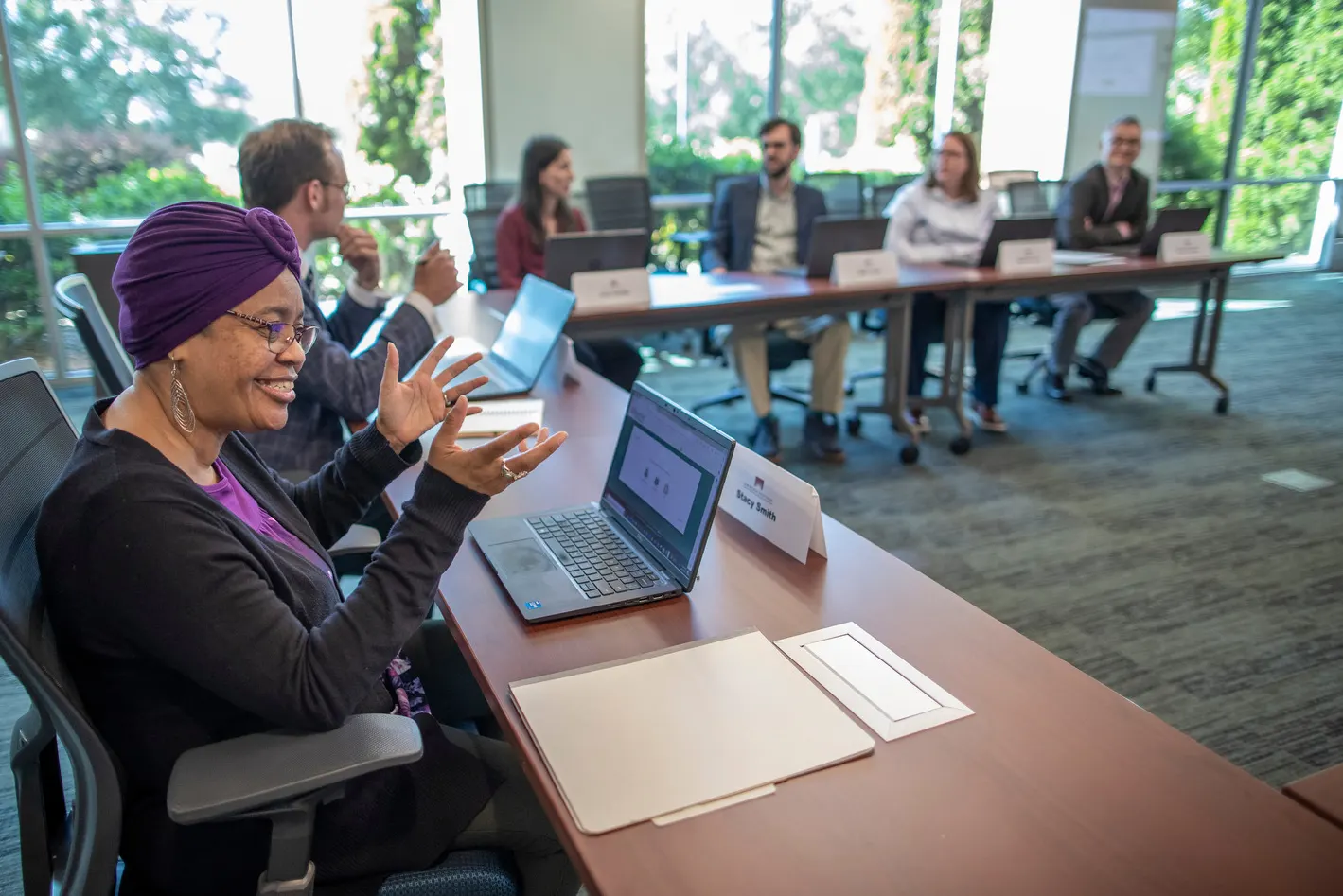Peer reviewer participating in on-site scientific peer review