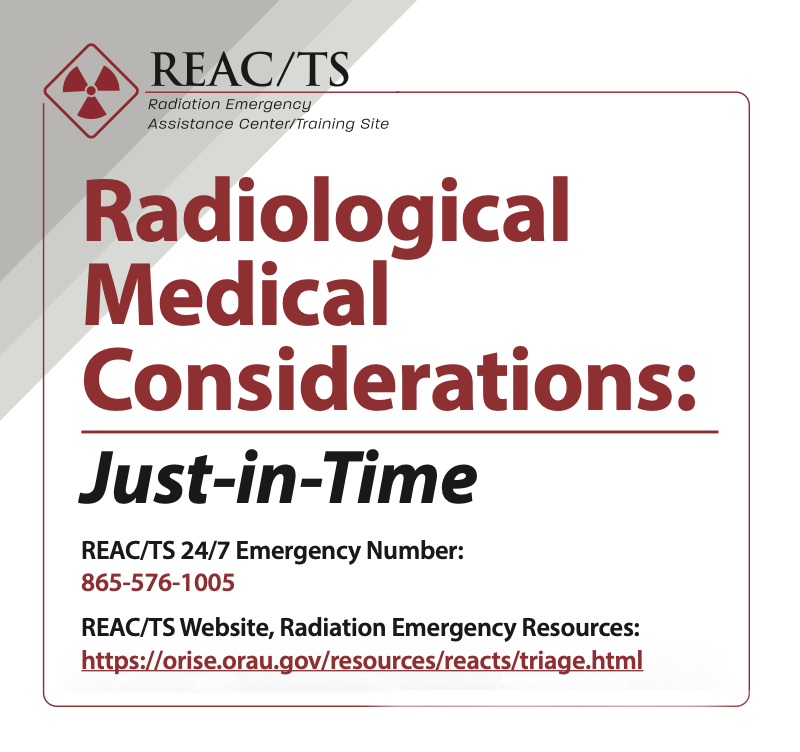 Radiological Medical Considerations: Just-in-Time pocket card