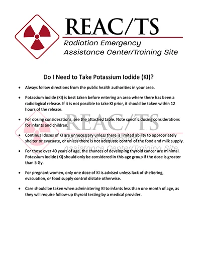 Do I Need to Take Potassium Iodide (KI)?