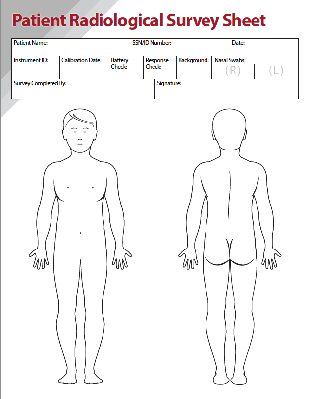 REAC/TS Patient Radiological Survey Sheet