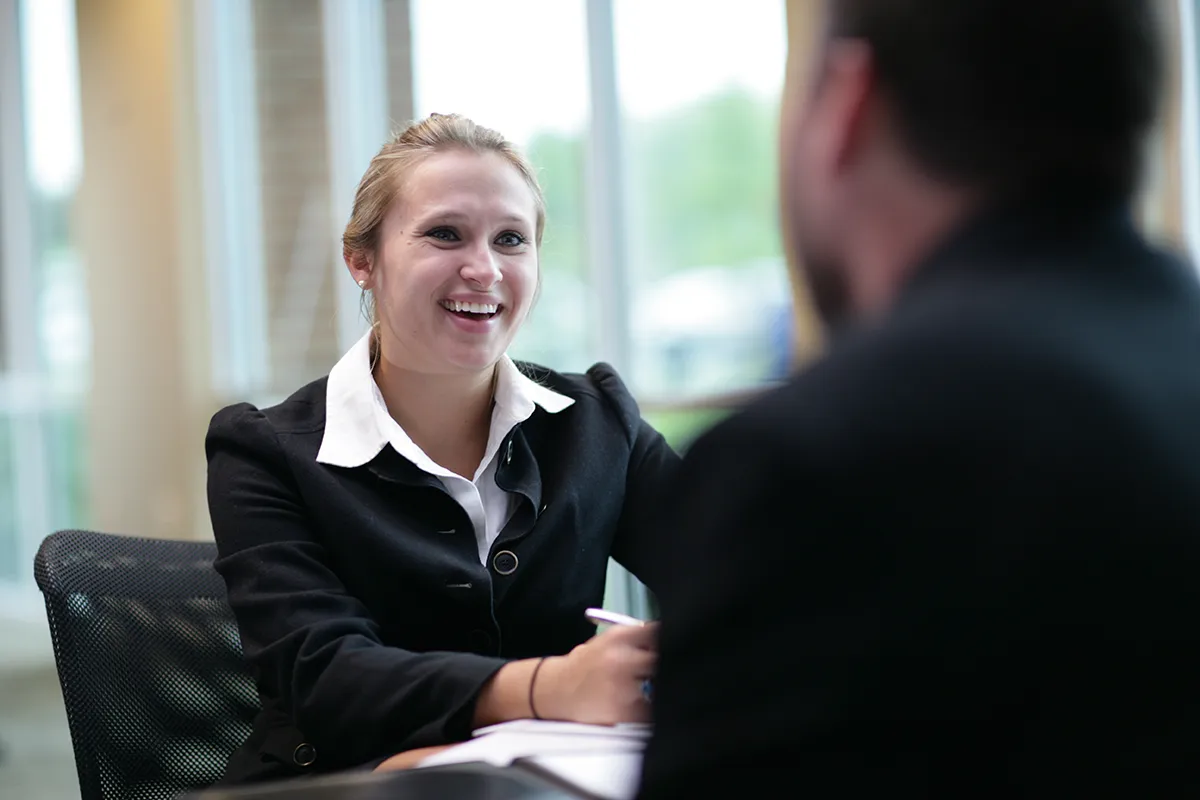 Young professional college student at job interview