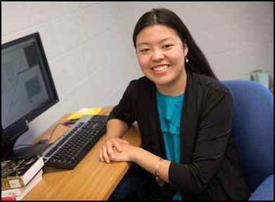 Anne Ruckman gained experience using advanced software to determine the permeability of carbon dioxide molecules in matrix membrane materials